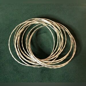 Connected Silver Tone Bangle Bracelets